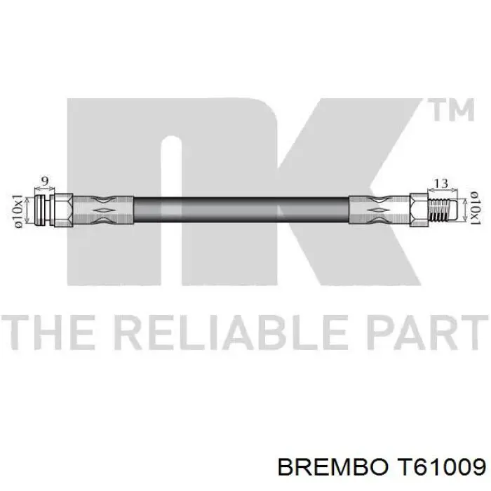 Tubo flexible de frenos T61009 Brembo