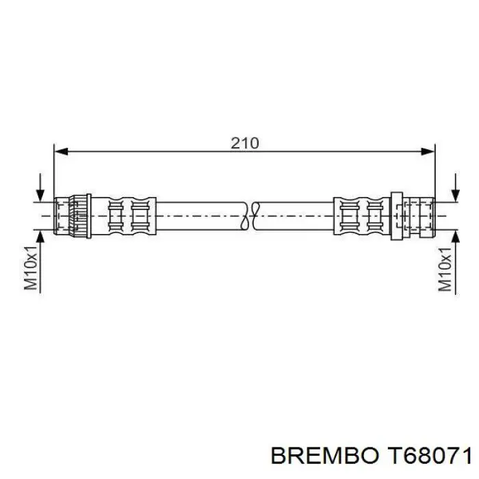 Tubo flexible de frenos trasero T68071 Brembo