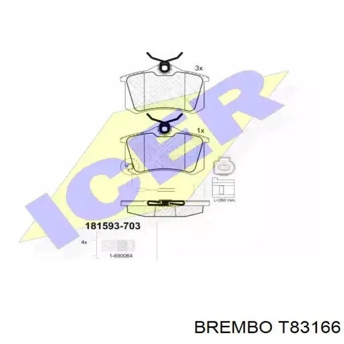 Купить T83166 Brembo Задний тормозной шланг
