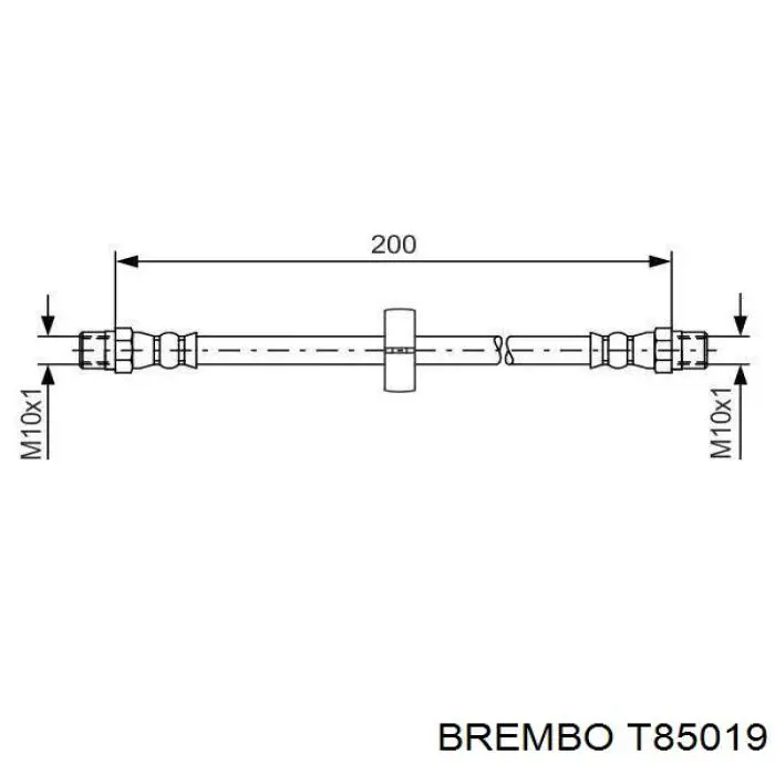 Tubo flexible de frenos trasero izquierdo T85019 Brembo