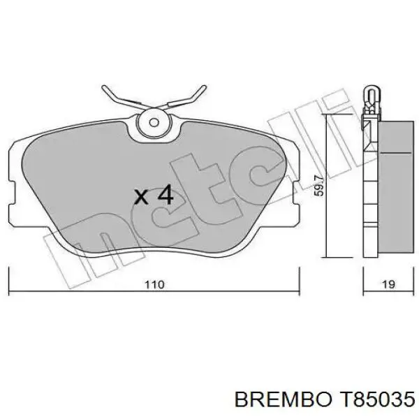 Tubo flexible de frenos trasero T85035 Brembo