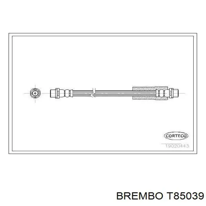 Шланг тормозной передний T85039 Brembo