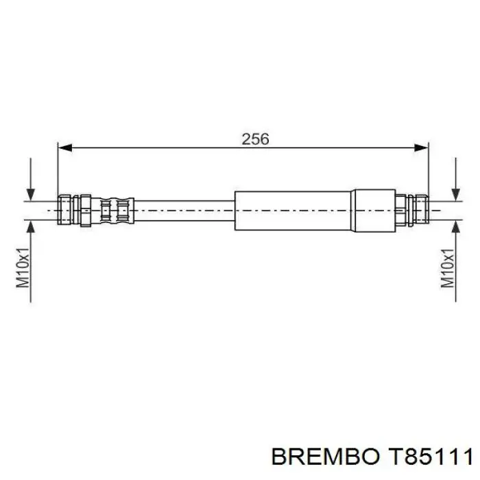 Tubo flexible de frenos trasero T85111 Brembo