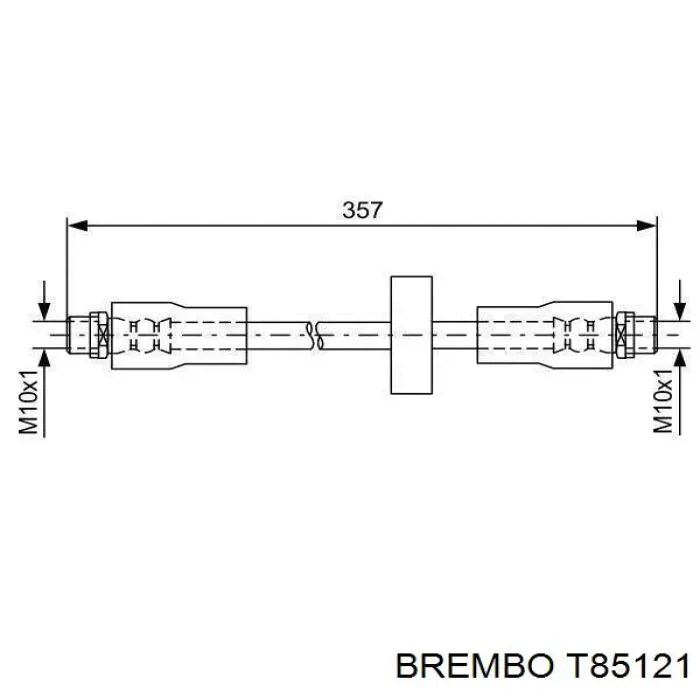 T85121 Brembo шланг тормозной передний