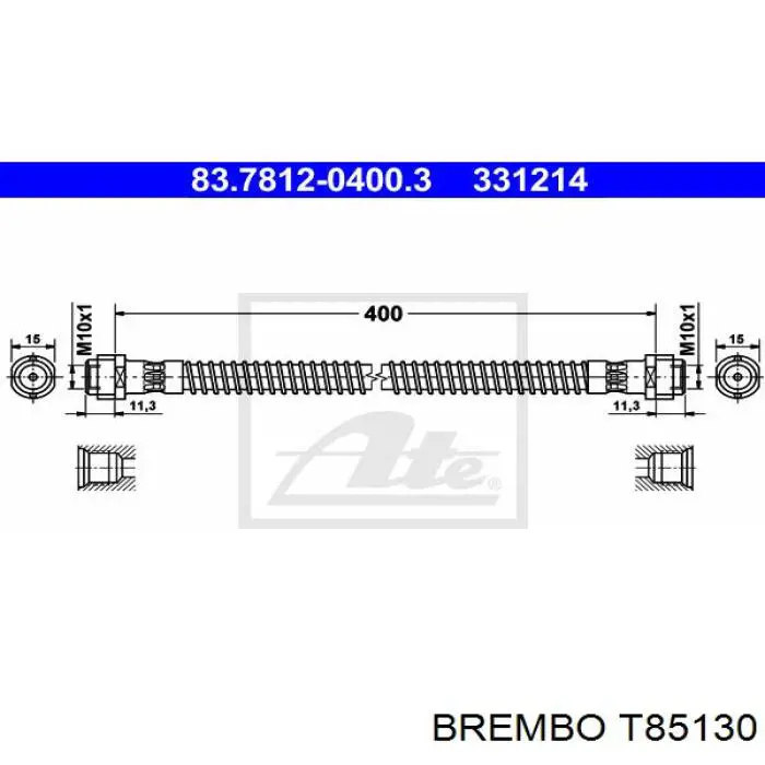 Задний тормозной шланг T85130 Brembo