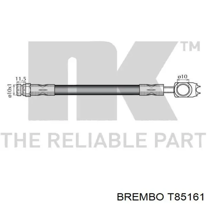 Latiguillo de freno delantero T85161 Brembo