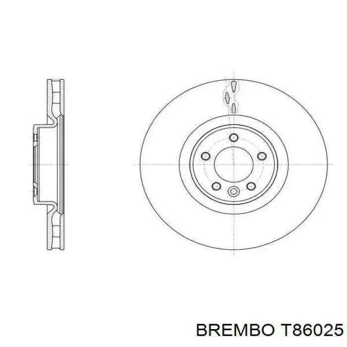 Tubo flexible de frenos trasero T86025 Brembo