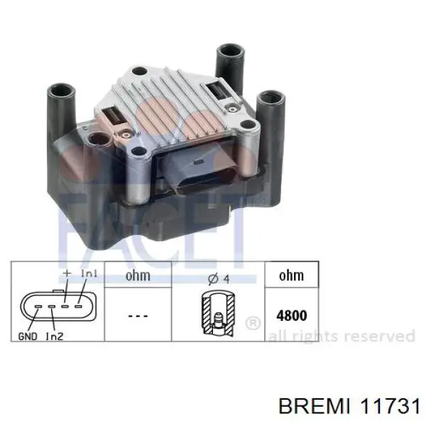 Катушка зажигания 11731 Bremi