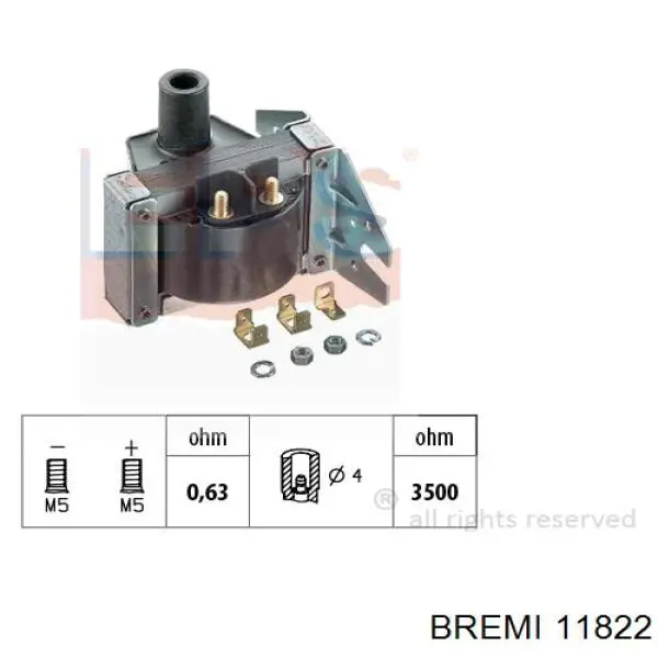 Bobina de encendido 11822 Bremi