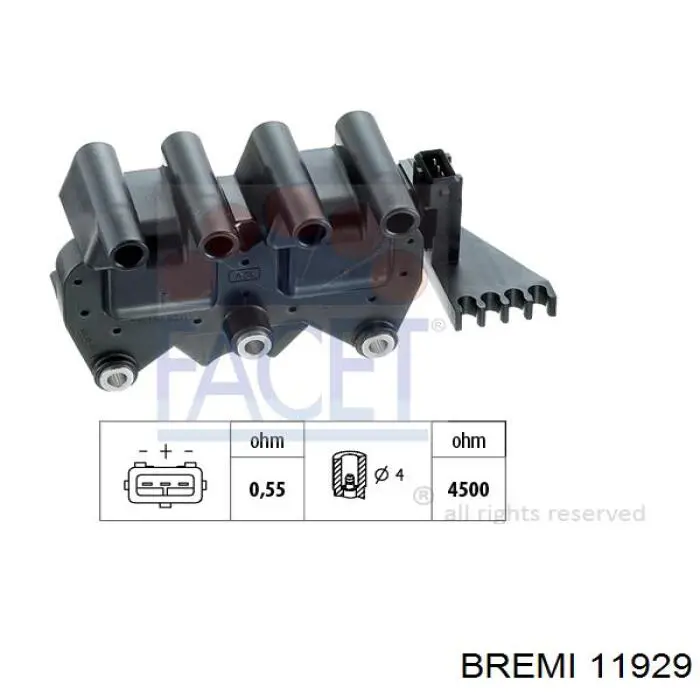 Bobina de encendido 11929 Bremi