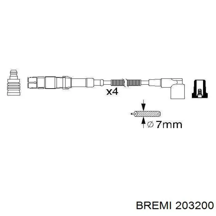 Купить 203200 Bremi Провода высокого напряжения