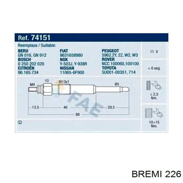 Провода зажигания Bremi 226 цена, от 41.52 USD