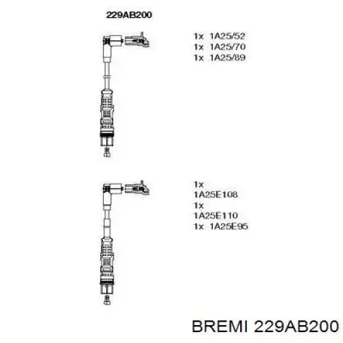 229AB200 Bremi Провода высоковольтные