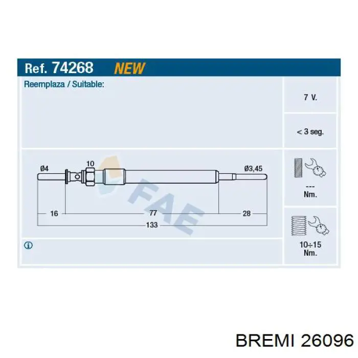 Свечи накала Bremi 26096 цена, от 15.11 USD