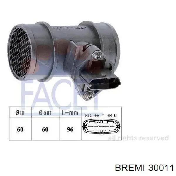 Датчик массового расхода воздуха Bremi 30011 цена, от 65.50 USD