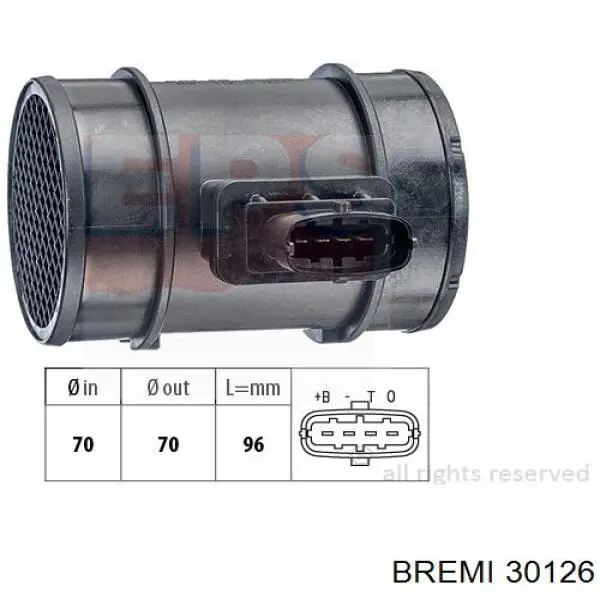 Датчик массового расхода воздуха Bremi 30126 цена, от 34.10 USD