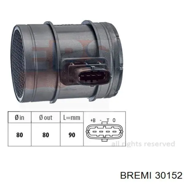 Датчик массового расхода воздуха Bremi 30152 цена, от 39.28 USD