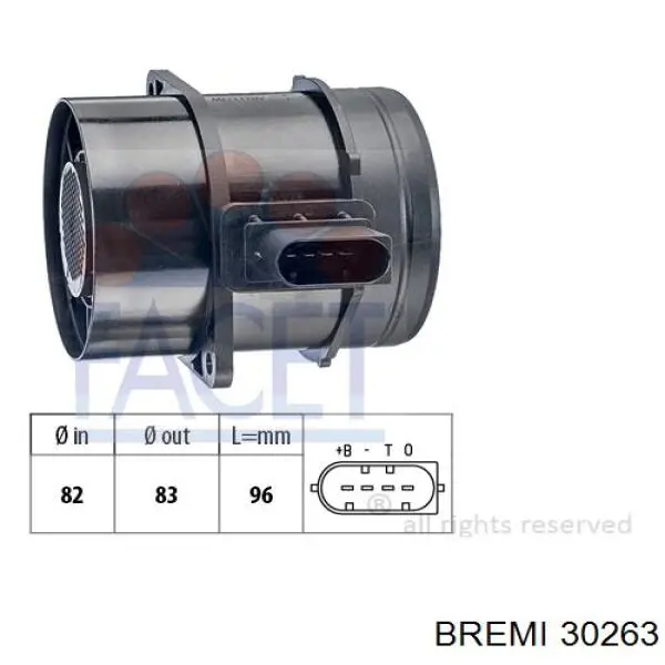 Датчик массового расхода воздуха Bremi 30263 цена, от 82.36 USD