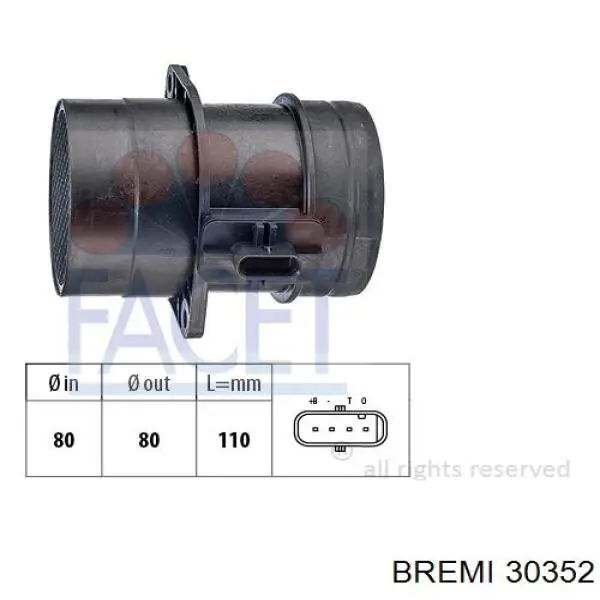 Sensor de flujo de aire 30352 Bremi