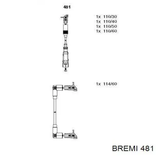 Провода высоковольтные, комплект BREMI 481