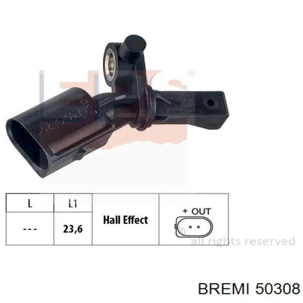 Купить 50308 Bremi Датчик АБС задний левый
