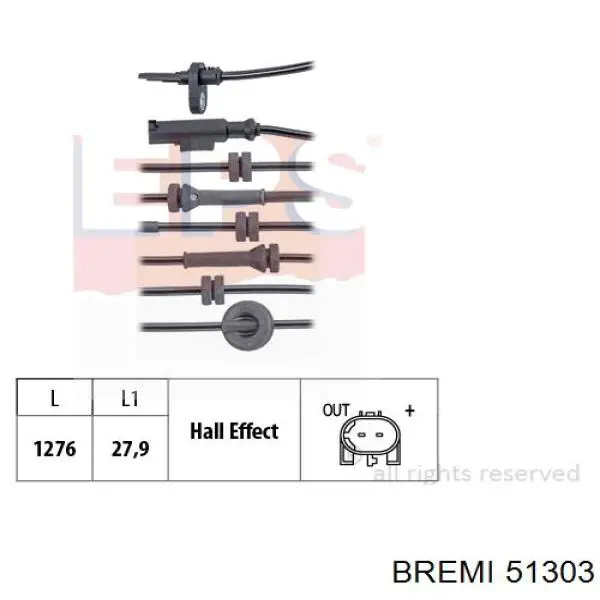 Датчик АБС (ABS) задний 51303 Bremi