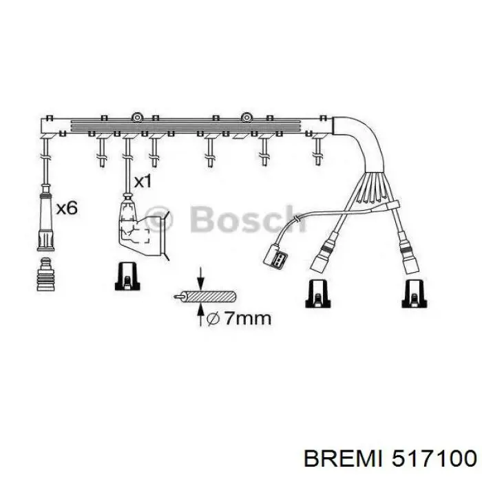 Купить 517100 Bremi Провода высокого напряжения