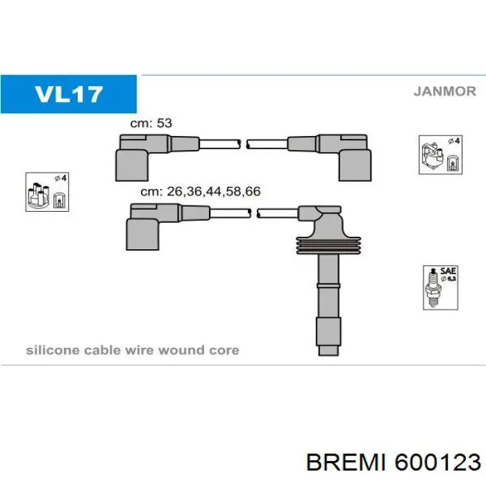 Купить 600123 Bremi Провода высокого напряжения