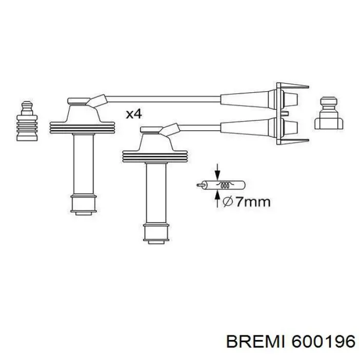 Купить 600196 Bremi Провода высокого напряжения