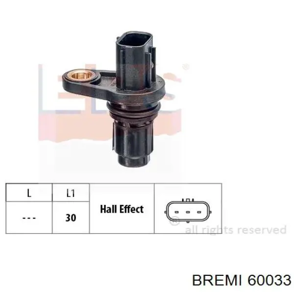 Sensor de posición del árbol de levas 60033 Bremi