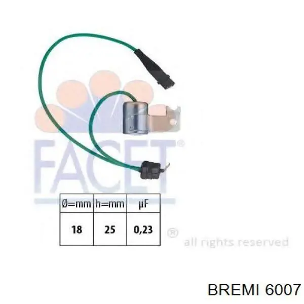 Крышка трамблера 6007 Bremi