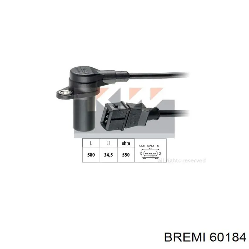 Датчик коленвала 60184 Bremi