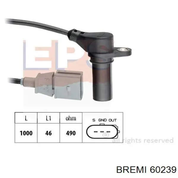 60239 Bremi sensor de posição (de revoluções de cambota)