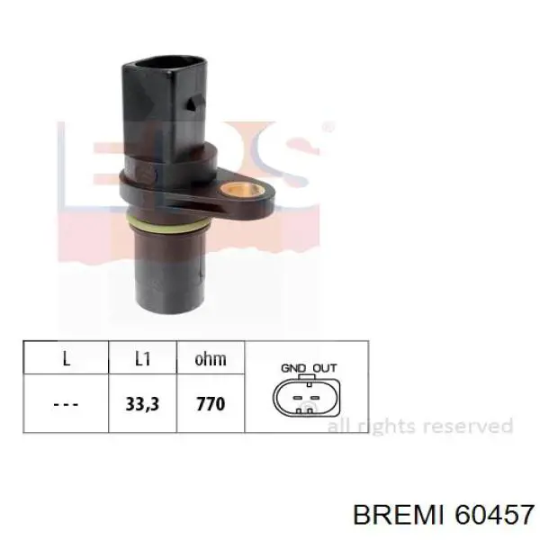 Sensor de posición del cigüeñal 60457 Bremi