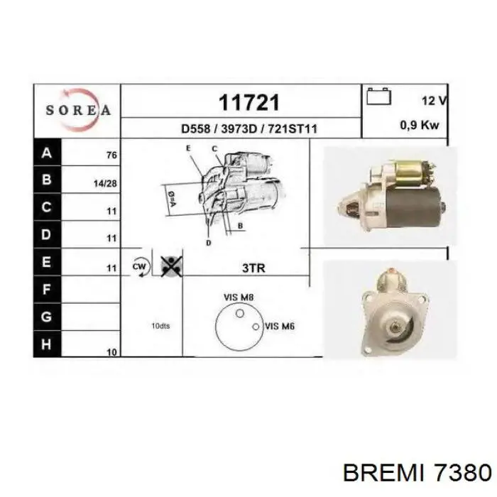 Купить 7380 Bremi Бегунок распределителя зажигания