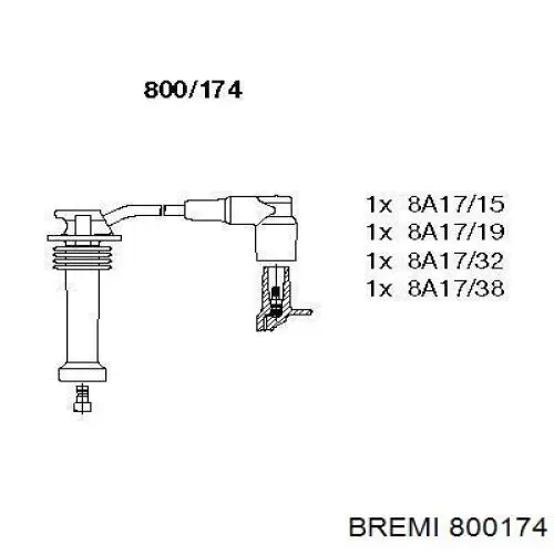 800174 Bremi высоковольтные провода