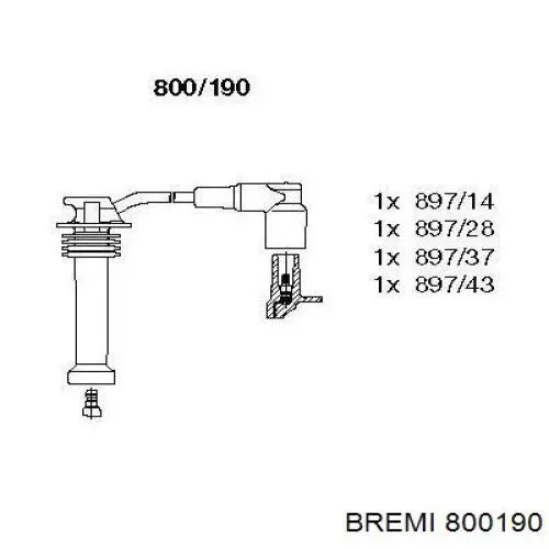 800190 Bremi высоковольтные провода