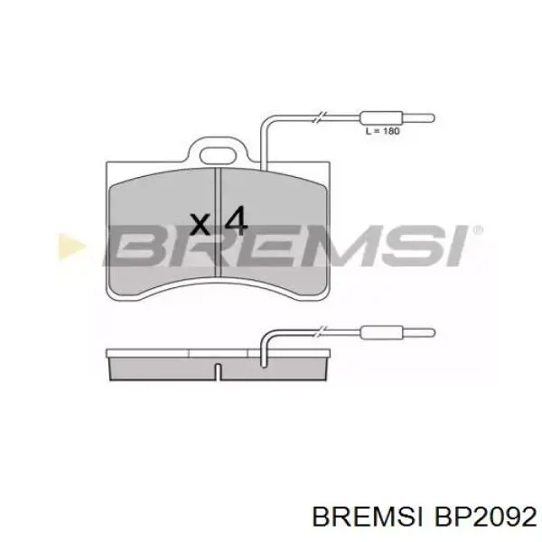 Передние тормозные колодки BP2092 Bremsi