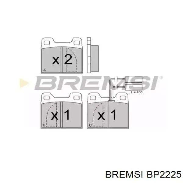 Задние тормозные колодки BP2225 Bremsi