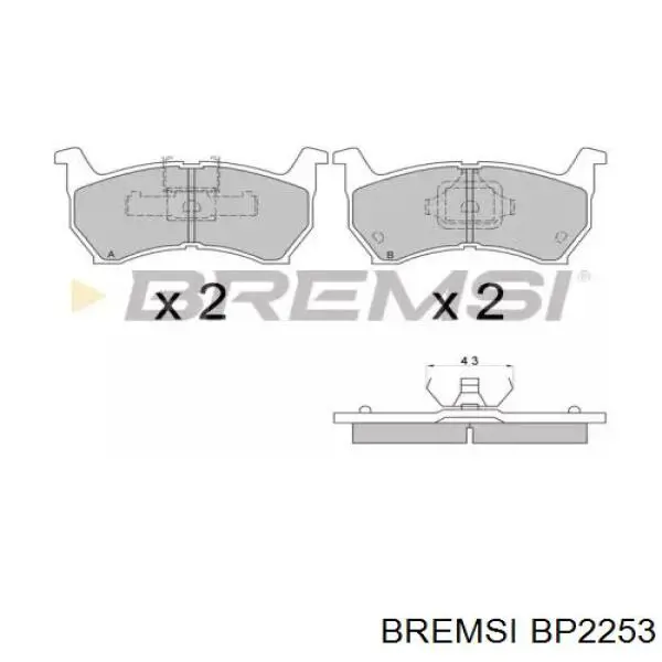 Передние тормозные колодки BP2253 Bremsi