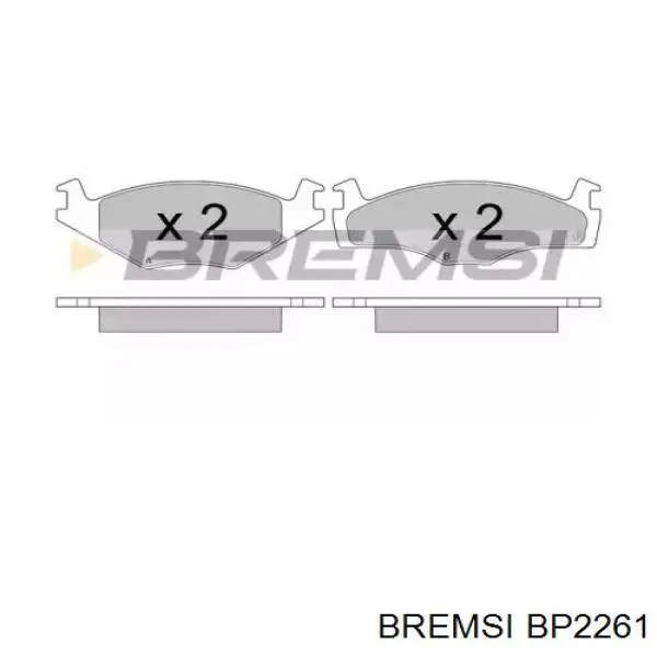 BP2261 Bremsi передние тормозные колодки