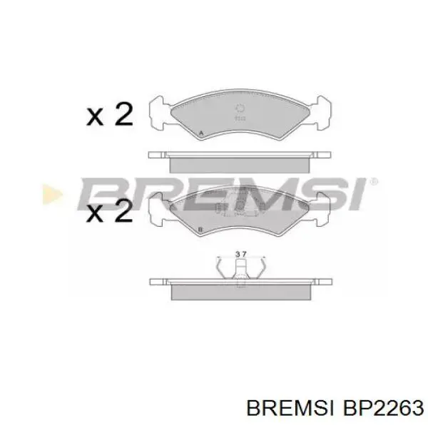 Передние тормозные колодки BP2263 Bremsi