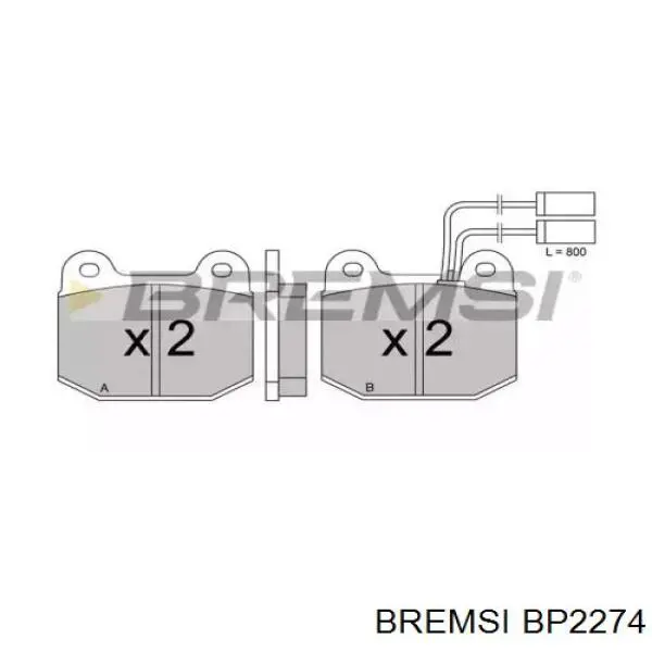 Передние тормозные колодки BP2274 Bremsi