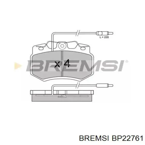 Передние тормозные колодки BP22761 Bremsi