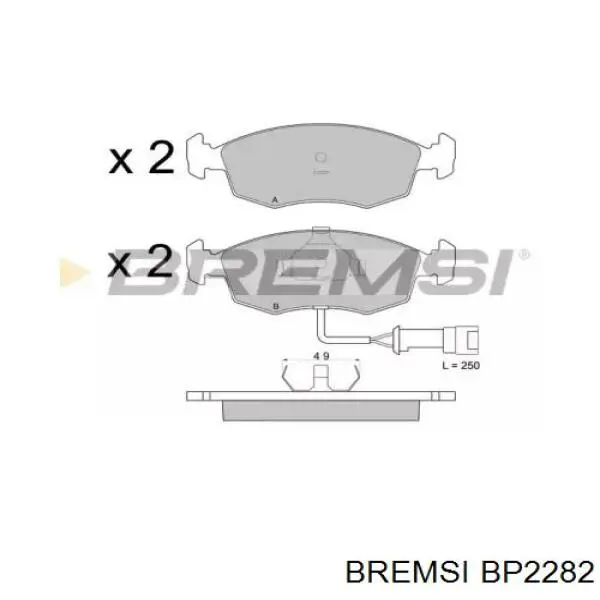 Передние тормозные колодки BP2282 Bremsi