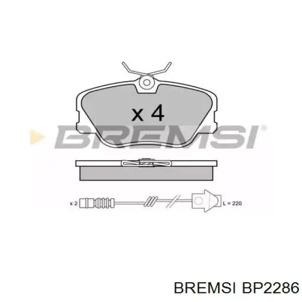 BP2286 Bremsi sapatas do freio dianteiras de disco