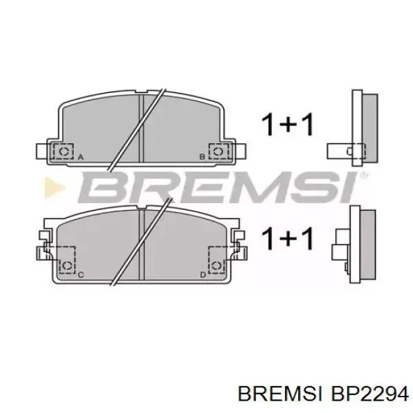 Передние тормозные колодки BP2294 Bremsi