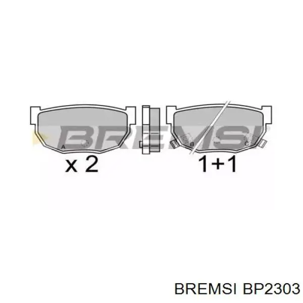 Задние тормозные колодки BP2303 Bremsi