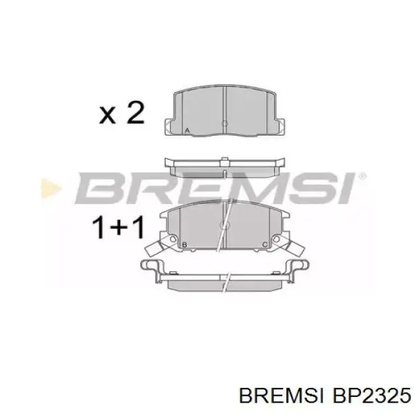 Задние тормозные колодки BP2325 Bremsi