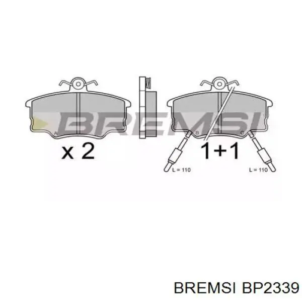 Передние тормозные колодки BP2339 Bremsi